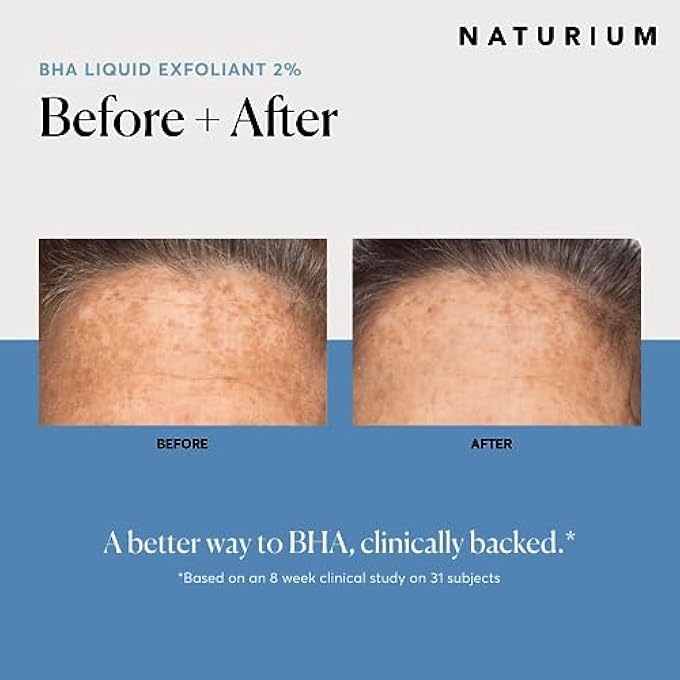 NATURIUM BHA LIQUID EXFOLIANT 2%, LEAVE-ON FACE & SKIN CARE EXFOLIATING PORE TREATMENT, WITH SALICYLIC ACID & BIOACTIVE FRUIT ACIDS, 4 OZ - Image 3